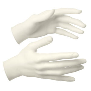 White Nitrile examination Gloves: Finger Textured 100 pcs /box